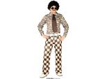 70S Retro Suit Disco Costume Shirt Tie Carnival Party Outfit Adult 70S Party Theme, Size: 46 - 48 (S) Colour: Brown