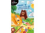 Set Creativo Di Figure 3D Con Adesivi Zoo Kidea
