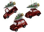 Decorazione Albero Di Natale Auto Plastica 9Cm Figura 1 Pezzo Assortiti Rosso