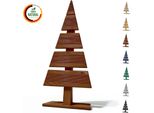 Floranica Albero Di Natale In Legno Naturale 60X27Cm Marrone Decorazione Natalizia Per Interni Ed Esterni Albero In Legno Di Larice Fatto A Mano