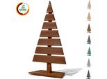 Floranica Albero Di Natale In Legno Naturale 90X45Cm Marrone Decorazione Natalizia Per Interni Ed Esterni Albero In Legno Di Larice Fatto A Mano