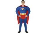 Supereroe Coraggioso Avventuriero Radioso Costume Potente Eroe Personaggio Comico Perfetto Per Carnevale Ideale Per La Vostra Prossima Festa Carnevale Comico, Taglia: 46 - 48 (S) Colore: Blu