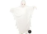 Costume Da Fantasma Halloween Bambini Creatura Spettrale Figura Spettrale Apparizione Mistica Bianca Spavento Notte Horror, Taglia: 98/104 Colore: Bianco