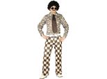 70S Retro Suit Disco Costume Shirt Tie Carnival Party Outfit Adulto 70S Party Theme, Taglia: 54 - 56 (Xl) Colore: Brown