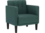 Vidaxl Poltrona Con Braccioli Verde Scuro 53 Cm In Tessuto