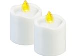 Candele Led A Luce Grave Tremolante Set Di 2 Candele Bianche