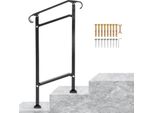 Ringhiera Per Scale 50X13,5X108 Cm Corrimano Regolabile In Altezza (Fino A 18,5 Cm) E In Angolazione (0-30,8°) Ringhiera Per Ingresso Corrimano In Ferro Ideale Per Scale A 1 O 2 Gradini Con Kit Di Montaggio Nero