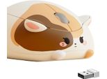 Akko Mouse Wireless Per Laptop Calico, Mouse A Forma Di Gatto, Ricevitore USB-A Da 2,4 Ghz, Tracciamento Ottico Da 1200 Dpi, Clic Silenzioso, Mouse Da Gioco Wireless