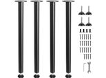 Set Di 4 Gambe Per Tavolo Guide Per Tavolo Alte 711,2 Mm Piastra Di Montaggio Da 110 Mm Acciaio Al Carbonio Verniciato A Polvere Nero Opaco Portata 544 Kg Ideale Per Tavoli Da Cucina Consolle Da Soggiorno Tavoli Da Studio