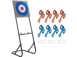 Set Per Il Gioco Del Lancio Dell'ascia - Bersaglio In Plastica Con Setole - 8 Asce Da Lancio - Struttura In Acciaio - Bersaglio Per Il Gioco Del Lancio Dell'ascia