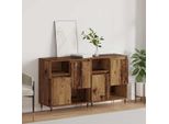 Vidaxl Credenze 2 Pezzi In Legno Di Recupero 120 X 35 X 70 Cm Materiale A Base Di Legno