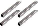 Alberts 4 X Tubo Quadro, Acciaio Grezzo, 25 X 25 X 1,5 Mm, Lunghezza 1 M