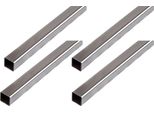 Alberts 4 X Tubo Quadro, Acciaio Grezzo, 12 X 12 X 1 Mm, Lunghezza 2 M