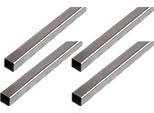 Alberts 4 X Tubo Quadro, Acciaio Grezzo, 25 X 25 X 1,5 Mm, Lunghezza 2 M