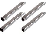 Alberts 4 X Tubo Quadro, Acciaio Grezzo, 20 X 20 X 1,5 Mm, Lunghezza 1 M