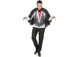 Costume Di Halloween Da Vampiro Dracula Nero-Grigio-Rosso - Taglia Unica (42)