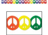 Ghirlanda Hippie Decorazione Per Feste Segno Di Pace Colorato 365X15Cm - Taglia Unica