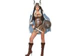 Costume Da Donna Guerriero Vichingo Medievale Marrone-Blu - Xl (44/46)
