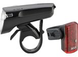 Faro Ricaricabile Axa 'Greenline 40 Set', Led, Con Luce Posteriore, Cavo Usb, Nero (1 Set)