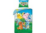 Halantex Biancheria Da Letto In Cotone 140X200 Federa Blu Pokemon 70X90 H2