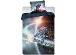 Faro Biancheria Da Letto In Cotone 140X200 Cosmos 002 Federa In Grafite 70X90