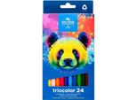 Set Di 24 Pastelli Colorati Triocolor - Scoprite La Magia Della Creatività Con Colori Intensi E Disegni Fluidi! Perfetti Per L'arte, La Scuola E Il Gioco!