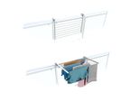 Appendiabiti Da Balcone, Stendibiancheria Da Balcone, Stendino Pieghevole Da Esterno In Acciaio Inox E Alluminio - Foxydry Duo White 82 Cm