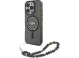 Guess Guhmp16Xhgcrelsk Iphone 16 Pro Max 6.9 Czarny/Nero Custodia Rigida Iml Glitter Con Cinturino Perlato Magsafe