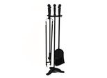 Utensili Per Caminetto Con Supporto, Metallo Nero, 74 Cm - 204