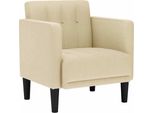 Vidaxl Poltrona Con Braccioli Crema 53 Cm In Tessuto