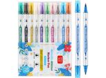 Set Di Pennarelli Glitterati Metallizzati, Colorati, Bifacciali, 10 Pezzi