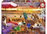 Puzzle - Educa - Dogs Playing At The Beach - 1000 Pieces - 68 X 48 Cm - From 12 Years Old