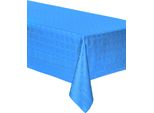 Rotolo Di Tovaglia Blu Turchese Con Motivo Damascato 6 M - Taglia Unica