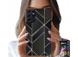 Etui Per Samsung Galaxy S21 Ultra - Telaio Dorato, Design Elegante + File
