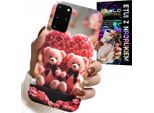 Custodia Per Samsung Galaxy S20 Plus - Rosa Orsetto Famiglia Cuore + Lamina