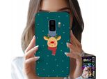 Custodia Per Samsung Galaxy S9 Plus - Renna Su Sfondo Verde Disegni Natalizi