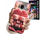 Custodia Per Samsung Galaxy S8 - Rosa Orsetto Famiglia Cuore + Lamina