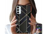 Custodia Per Samsung Galaxy M23 - Cornici Dorate, Design Elegante + Vetro