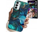 Custodia Per Samsung Galaxy M13 4G - Design Del Retro In Marmo Blu Verde