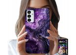 Custodia Per Samsung Galaxy M23 - Marmo Viola Moda Donna + Vetro