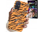 Custodia Per Samsung Galaxy A71 - Cover Posteriore A Strisce Di Tigre + Vetro
