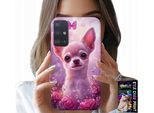 Custodia Per Samsung Galaxy A71 - Simpatico Chihuahua Su Sfondo Rosa Con Fiori