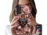Custodia Per Samsung Galaxy A53 5G - Design Femminile Custodia A Cuore Con Lucchetto + Vetro