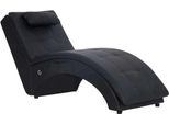 Chaise Longue Da Massaggio Con Cuscino In Ecopelle Nera