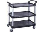 Bpt Servire Carrello Con 3 Ripiani Divisorio Carrello Da Cucina, Capacità Di Carico 200 Kg, Carrello Di Pulizia In Ristorante, Hotel Scuola Cucina Sgombero Carrello Carrello (87X43X94CM)