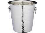 Secchiello Per Vino E Champagne, Refrigeratore, Secchiello Per Ghiaccio, In Acciaio Inox, Martellato, Con Manici, 21 X 20,7 Cm - Barcraft