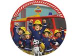 Amscan 9912958 Piatto Motivo Fireman Sam - Ø 23 Cm, 8 Pezzi