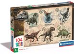 Clementoni - Puzzle Jurassic World 104 Elementy - Oryginalny Zestaw Edukacyjny