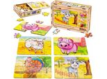 Puzzle In Legno 4In1 Animali Domestici