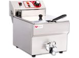 Beeketal Gastronomie Friteuse Fritteuse 230V, Fritteuse BTF/BWF:BTF10B - 9 L mit Ablaufhahn